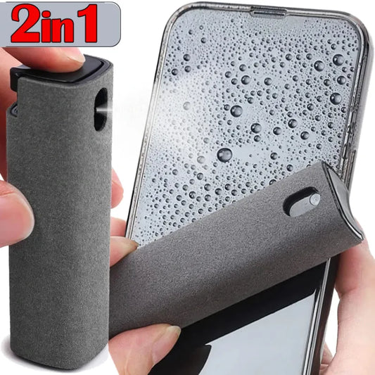 2in1 Microfiber Screen Cleaner Spray Bottle Set Mobile Phone Ipad Computer Microfiber Cloth Wipe Iphone Cleaning Glasses Wipes