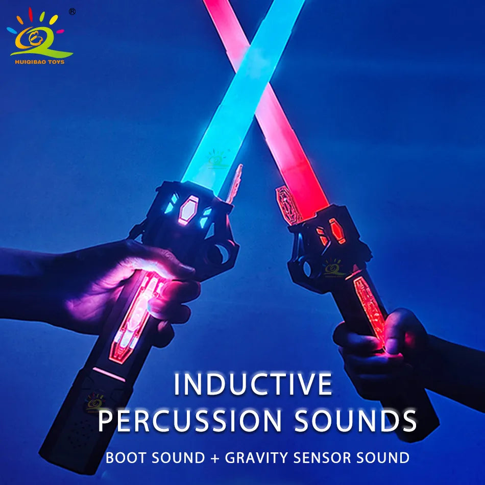 Retractable Lightsaber Finger Rotating Laser Sword Flash Luminous Soundfont Force FX FOC Blaster Cosplay Battle Toy for Children